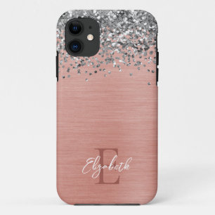 Case-Mate iPhone Case Rose Gold Sparkle Parties scintillant Girl Monogra