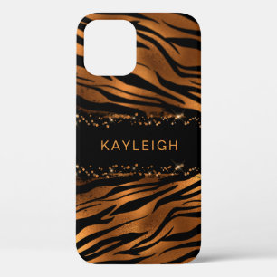 Case-Mate iPhone Case Rose Gold Tiger Impression et Parties scintillant 