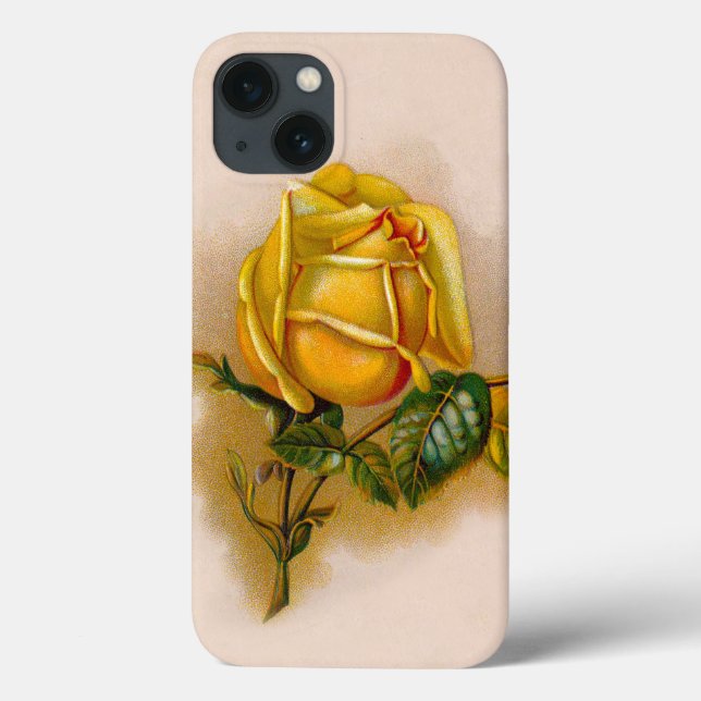 Coques Case-Mate iPhone Rose jaune Antique Vintage Imprimer Art (Verso)