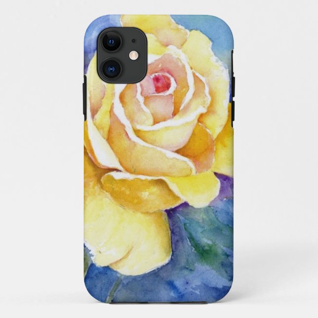 Coques Case-Mate iPhone Rose jaune parfait dans l'aquarelle (Dos)