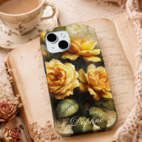 Rose jaune vintage shabby chic nom personnalisé