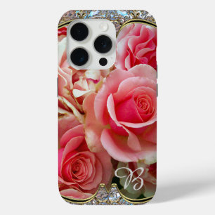 Coque iPhone 15 Pro Rose Juxtapose Monogramme