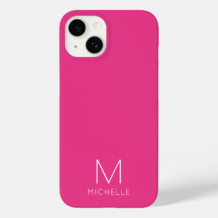 Coque Pour iPhone 14 Rose Modèle moderne Créez votre propre monogramme