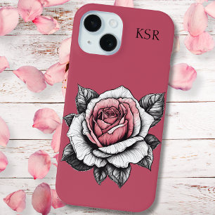 Coque Pour iPhone 15 Rose moderne
