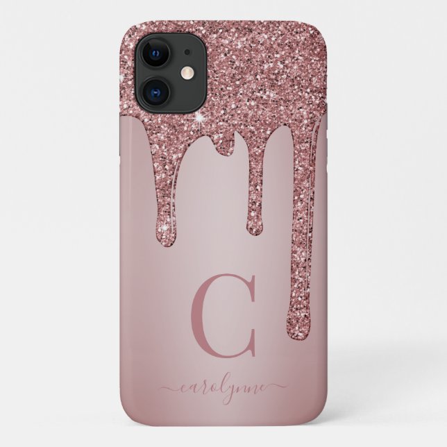 Coques Case-Mate iPhone Rose moderne  Gold Éperche Parties scintillant Dri (Dos)