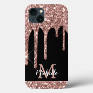 Case-Mate iPhone Case Rose moderne Monogrammed Gold Parties scintillant