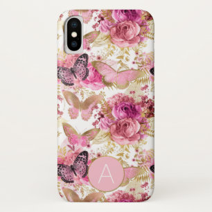 Case-Mate iPhone Case Rose Monogramme or Floral Butterfly Motif