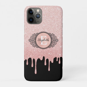 Case-Mate iPhone Case Rose noir fille Parties scintillant d'or  Monogram