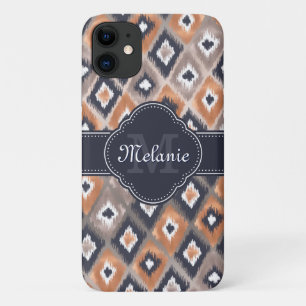 Case-Mate iPhone Case Rose or rose Ikat Motif marine Monogramme