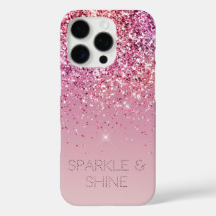 Coques iPhone 16 Pro Rose or rose Parties scintillant or étincelle
