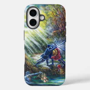 Coques iPhone 16 ROSE OUBLIÉ combattant les chevaliers, l'argent et