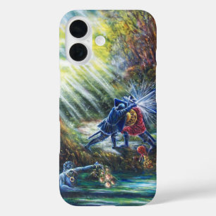 Coques iPhone 16 ROSE OUBLIÉ combattant les chevaliers, l'argent et