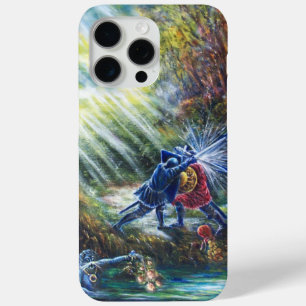 Coque iPhone 15 Pro Max ROSE OUBLIÉ combattant les chevaliers, l'argent et