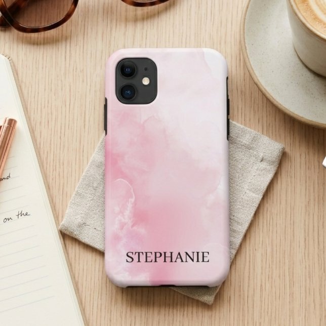 Coques Case-Mate iPhone Rose Pâle Élégant Aquarelle Douce (Créateur téléchargé)