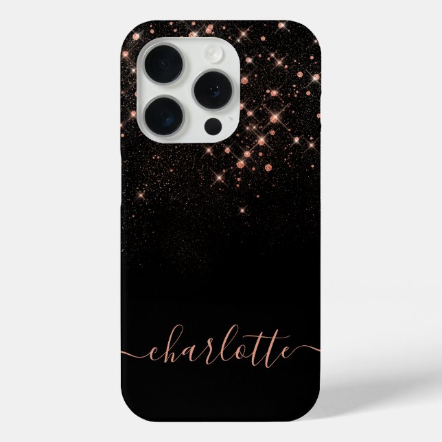 Coques Case-Mate iPhone Rose Parties scintillant Or Élégant Script glamour (Verso)