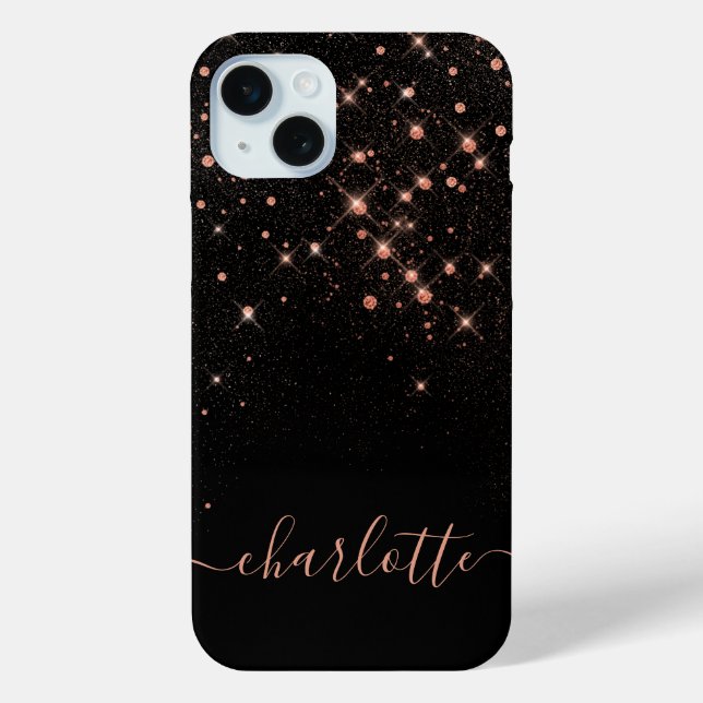 Coques Case-Mate iPhone Rose Parties scintillant Or Élégant Script glamour (Verso)