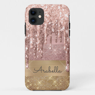 Case-Mate iPhone Case Rose Parties scintillant or  Rose Gold et Gold Str