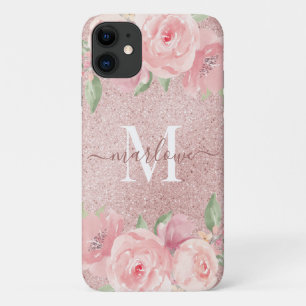 Case-Mate iPhone Case Rose Parties scintillant or rose pâle rose floral 