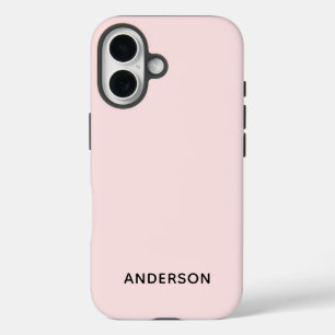 Coque Pour iPhone 16 Rose pastel personnalisé simple et sur mesure