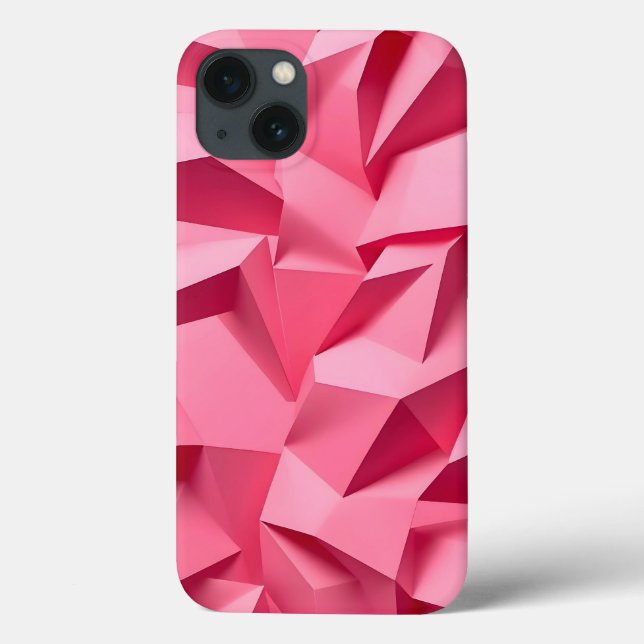 Coques Case-Mate iPhone Rose Pink Geometric iPhone Case with 3D Texture (Verso)