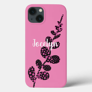 Case-Mate iPhone Case rose pois rose feuilles ajouter votre propre texte