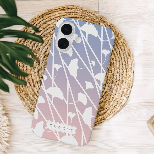 Coques Case-Mate iPhone Rose Quartz et Serenity Ginkgo Motif Feuille (Créateur téléchargé)