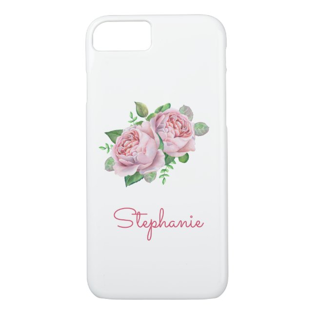 Coques Case-Mate iPhone Rose rose jolie aquarelle (Dos)