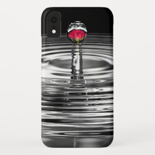 Case-Mate iPhone Case rose rouge dans la gouttelette d'eau