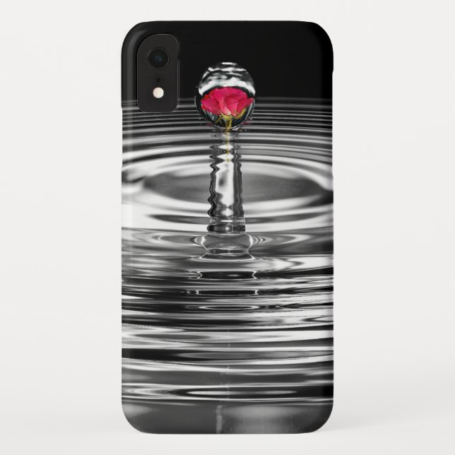 Coques Case-Mate iPhone rose rouge dans la gouttelette d'eau (Dos)