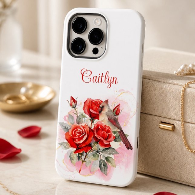 Coques Case-Mate iPhone Rose rouge et cardinal  (Créateur téléchargé)