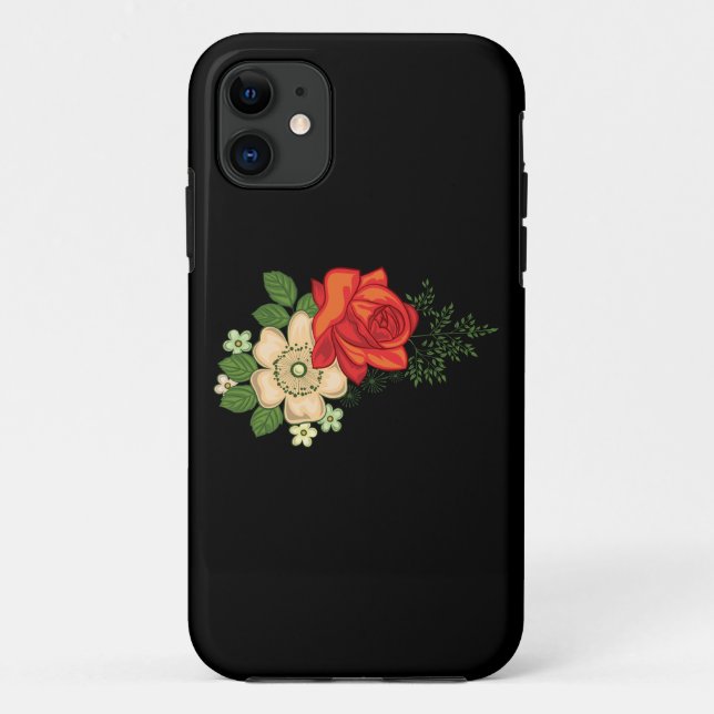 Coques Case-Mate iPhone Rose rouge et marguerites (Dos)