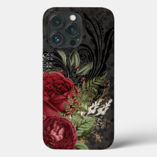 Case-Mate iPhone Case Rose rouge et noir d'inspiration gothique
