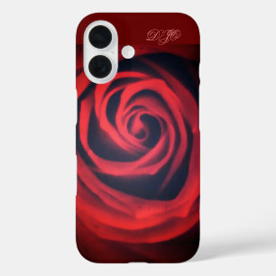 Coque Pour iPhone 16 Rose rouge foncé près