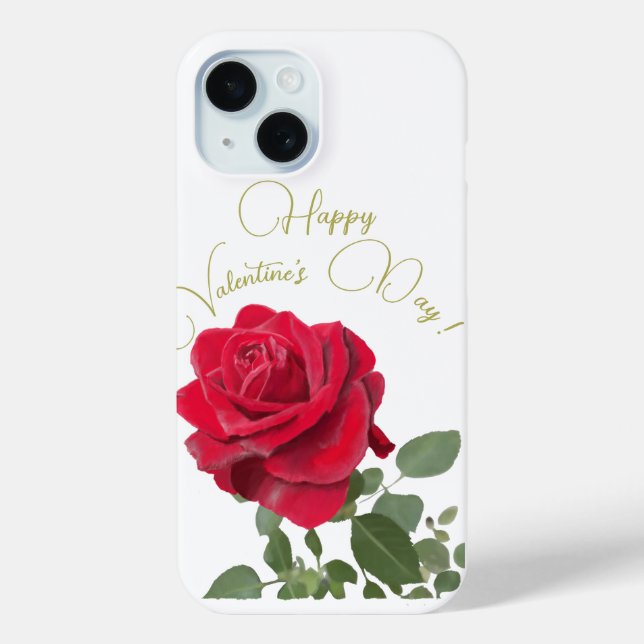 Coques Case-Mate iPhone Rose rouge peinte à la main (Verso)