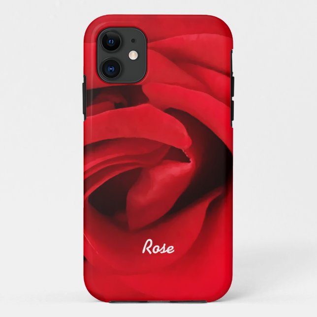 Coques Case-Mate iPhone Rose rouge personnalisée (Dos)