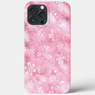 Case-Mate iPhone Case Rose Shimmer moderne fille Paisley personnalisée