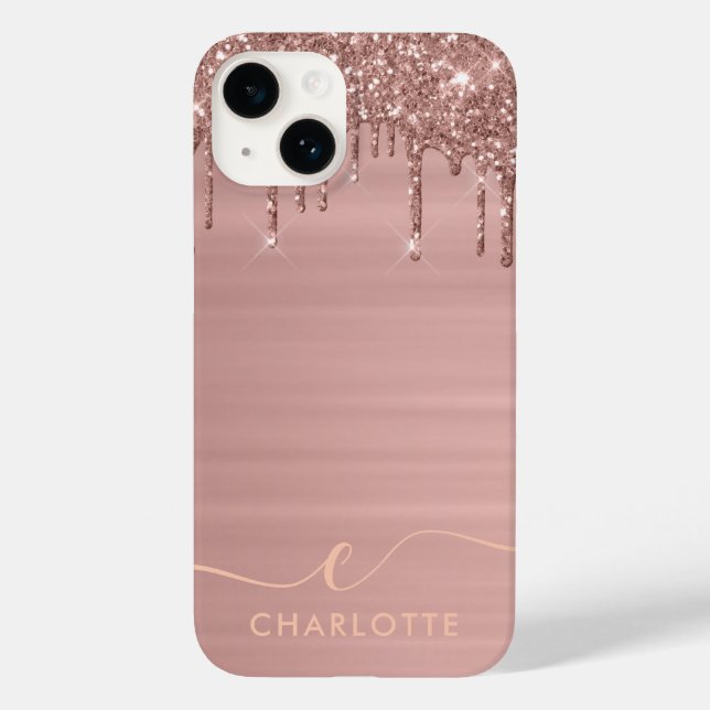 Coques Case-Mate iPhone Rose simple élégant  Gold Parties scintillant Drif (Verso)