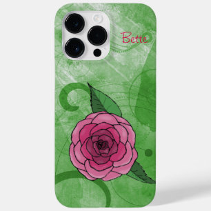 Coque Pour Pour iPhone 14 Pro Max Rose sur vert