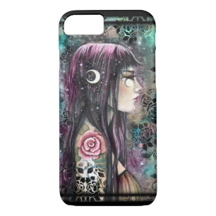 Coques Pour iPhone Rose Tattoo gothique Bohème fille Imaginaire Art
