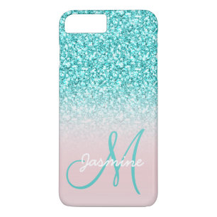 Case-Mate iPhone Case Rose turquoise Girly nommé Ombre de parties
