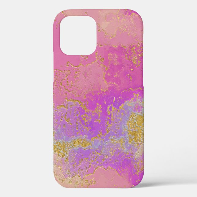 Coques Case-Mate iPhone Rose, violet et or Abstrait (Verso)