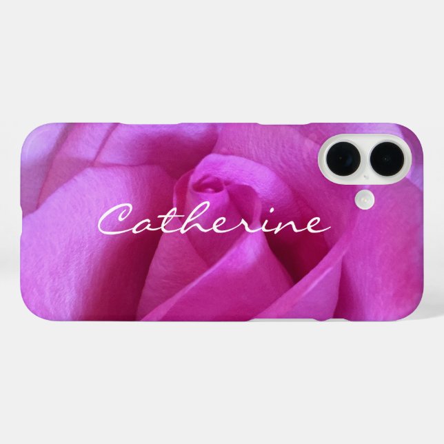 Coques Case-Mate iPhone Rose violet Rose Photo Nom personnalisé Script Mod (Verso (horizontal))