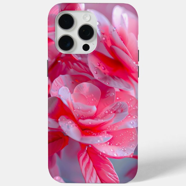 Coques Case-Mate iPhone Rosée Rouge Floraison Rose (Verso)