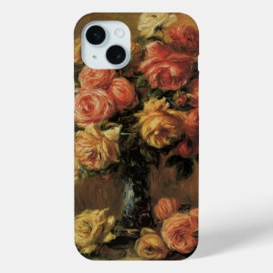 Coque iPhone 15 Mini Roses dans un Vase de Pierre Renoir, Art Vintage