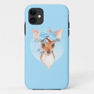 Coque iPhone 11 Roses de la faune et du bleu