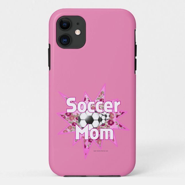 Coques Case-Mate iPhone Roses de maman de football (Dos)