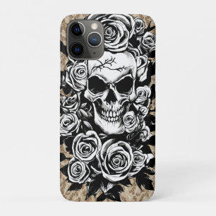 Case-Mate iPhone Case Roses du crâne humain Goth Dessin original à l'enc