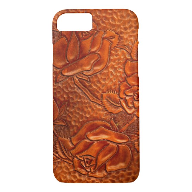 Coques Case-Mate iPhone Roses en cuir occidentaux usinés par cru (Dos)