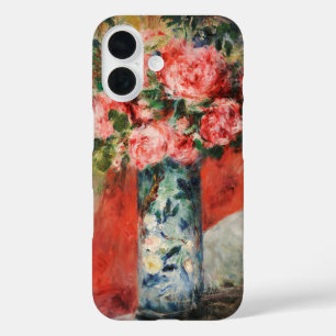 Coque Pour iPhone 16 Roses et pivoines dans un vase   Renoir