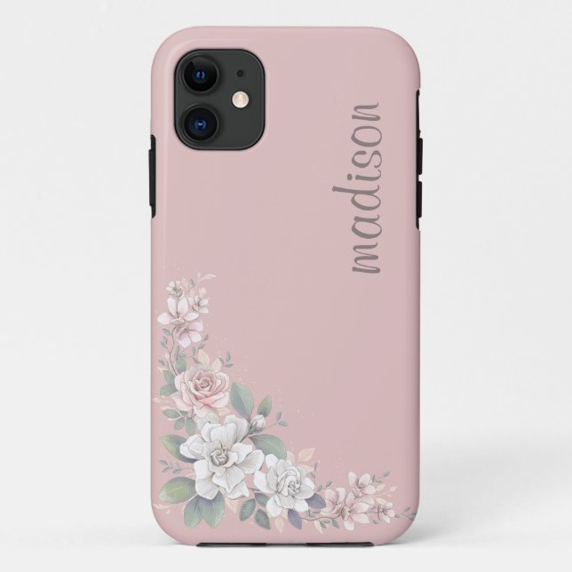 Coques Case-Mate iPhone Roses Fleurs Rose et Ivoire Joli (Dos)